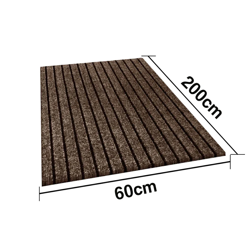 FITPRO Heavy-Duty Anti-Slip Absorbent Floor Mat 90/120/200cm - PP Soft Pile, TPE Odour-Free Backing, Dirt-Trapping Design - Coffee - Image 7