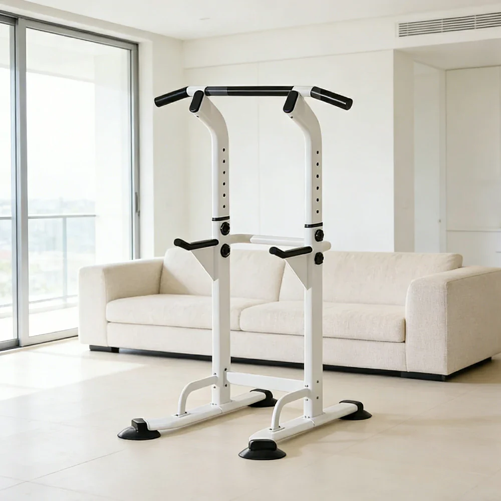 FITPRO Pull Up Bar Station Adjustable 170-210cm Heavy Duty Steel 500kg Capacity Home Gym Strength Training - White - Image 4