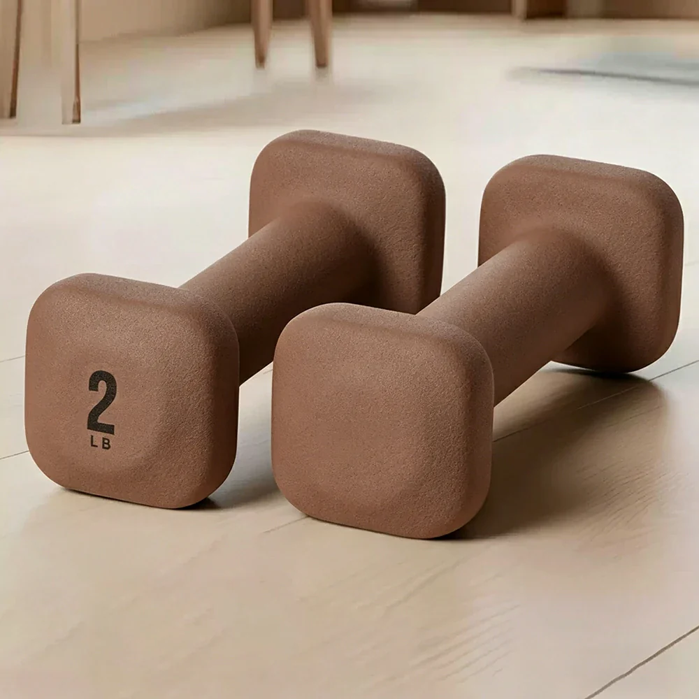 FITPRO Dumbbell Rack Set with 4 Pairs of Dumbbells and Vertical Storage for Small-Space Home Fitness - Beige&Red - Image 4