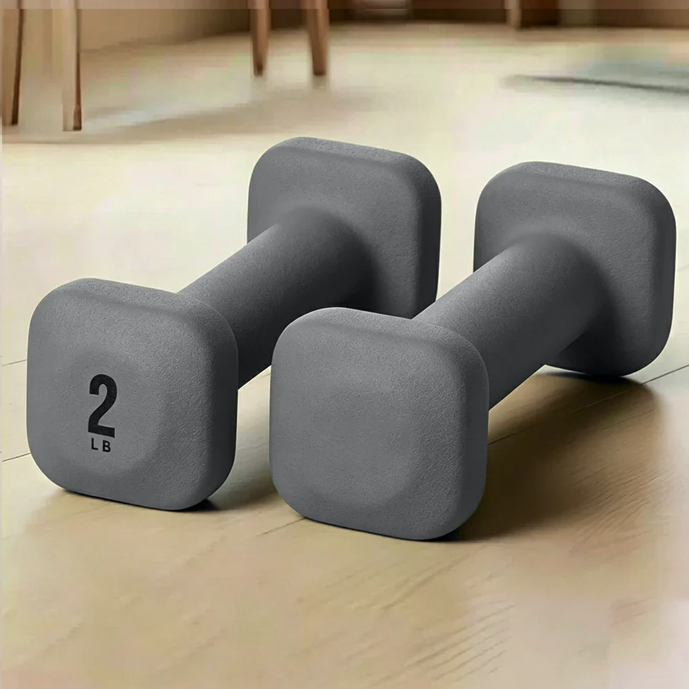 FITPRO Dumbbell Rack Set with 4 Pairs of Dumbbells and Vertical Storage for Small-Space Home Fitness - Beige&Grey - Image 4