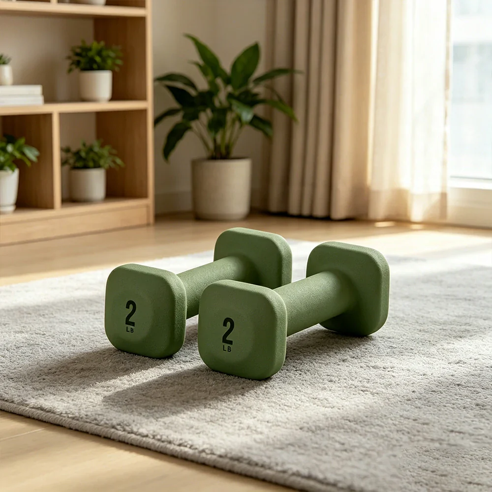 FITPRO Dumbbell Rack Set with 4 Pairs of Dumbbells and Vertical Storage for Small-Space Home Fitness - Grey&Rainbow - Image 5