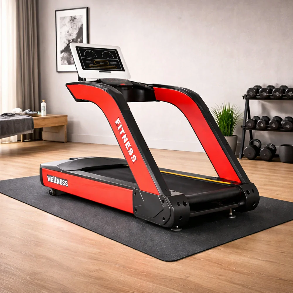 FITPRO High-Performance Treadmill with AC Variable Frequency Motor and Wide Running Belt for Commercial Fitness Training - Red - Image 4
