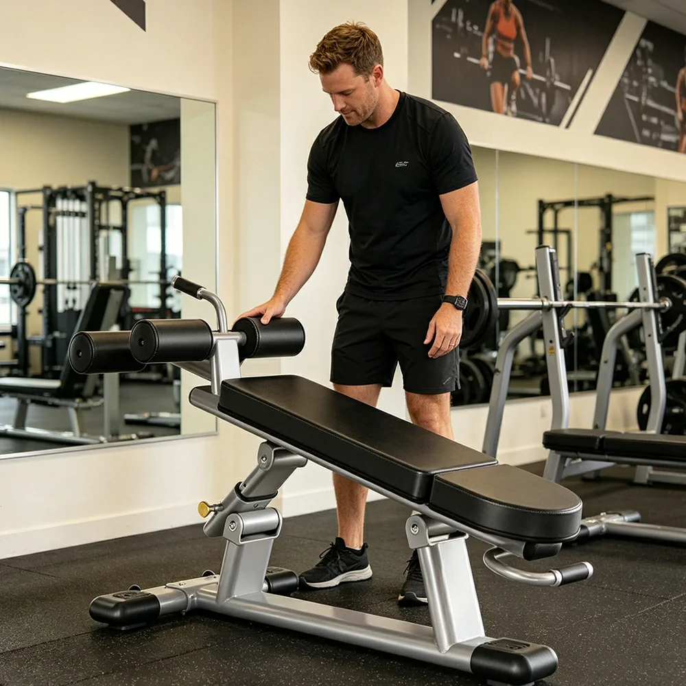 FITPRO Adjustable Weight Bench 7 Level Multi Angle Heavy Duty Smooth Bearing Home Gym Training - Black - Image 5