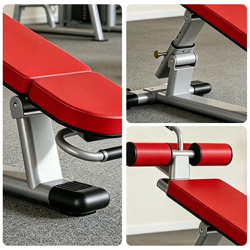 FITPRO Adjustable Weight Bench 7 Level Multi Angle Heavy Duty Smooth Bearing Home Gym Training - Red - Image 3