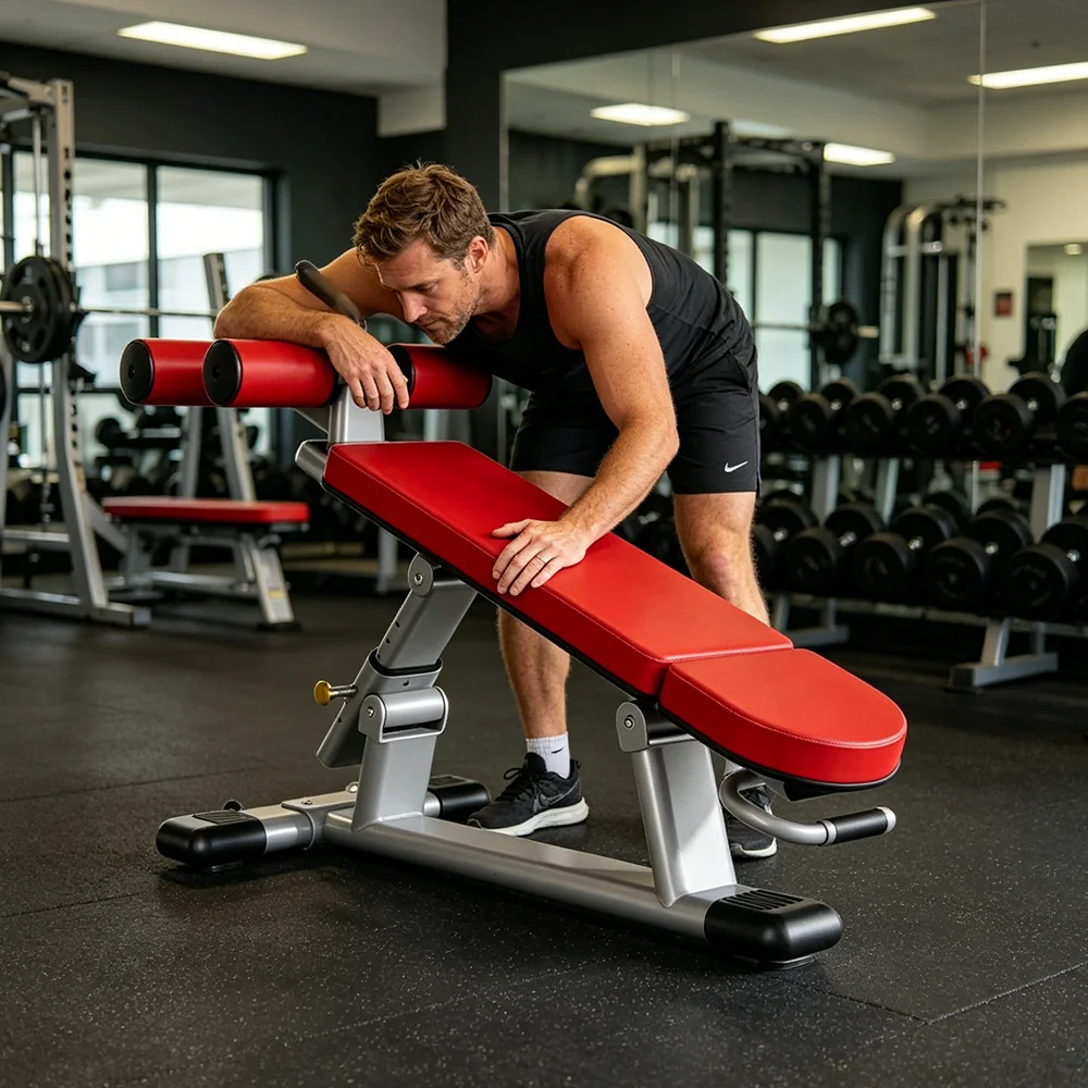 FITPRO Adjustable Weight Bench 7 Level Multi Angle Heavy Duty Smooth Bearing Home Gym Training - Red - Image 5