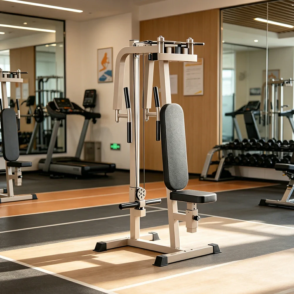 FITPRO Reverse Fly Butterfly Machine Plate Loaded Chest & Shoulder Trainer Adjustable Multi-Grip Home Gym - Coffee - Image 4