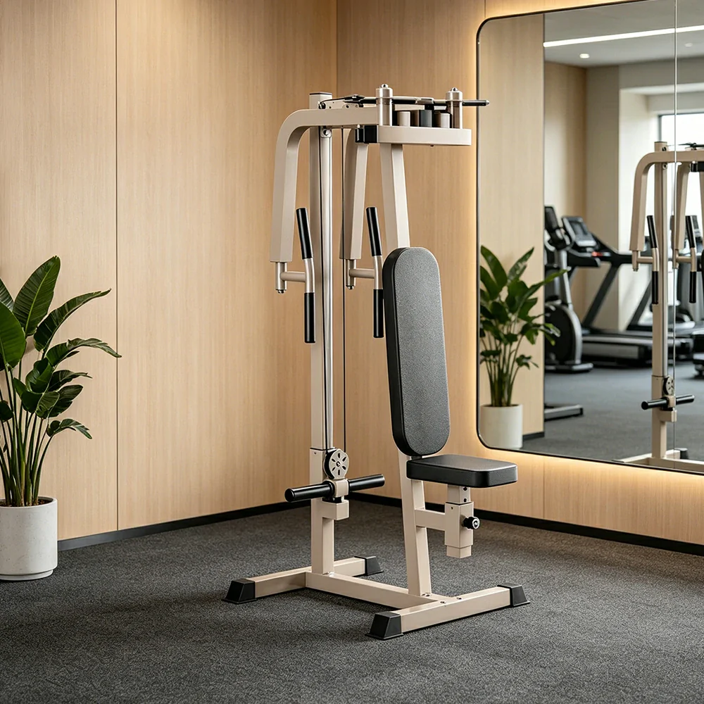 FITPRO Reverse Fly Butterfly Machine Plate Loaded Chest & Shoulder Trainer Adjustable Multi-Grip Home Gym - Coffee - Image 5