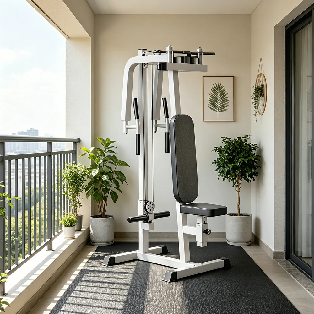FITPRO Reverse Fly Butterfly Machine Plate Loaded Chest & Shoulder Trainer Adjustable Multi-Grip Home Gym - Silver - Image 2