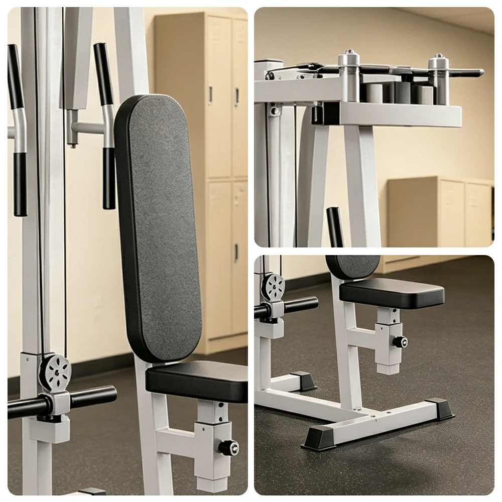 FITPRO Reverse Fly Butterfly Machine Plate Loaded Chest & Shoulder Trainer Adjustable Multi-Grip Home Gym - Silver - Image 3
