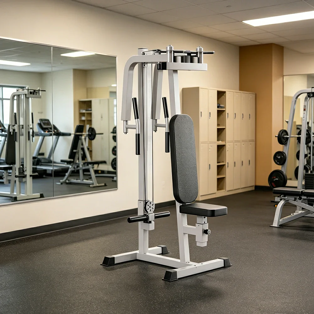 FITPRO Reverse Fly Butterfly Machine Plate Loaded Chest & Shoulder Trainer Adjustable Multi-Grip Home Gym - Silver - Image 4