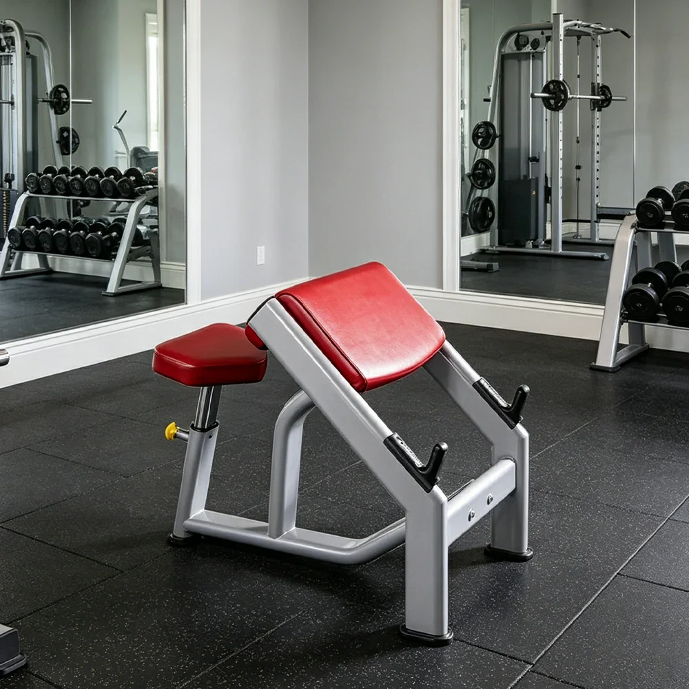 FITPRO Heavy Duty Workout Bench Reinforced Frame 300KG Capacity Adjustable Height Home Gym Training - Silver&Red - Image 5