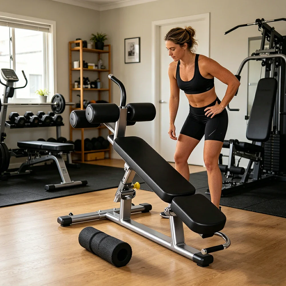 FITPRO Adjustable Ab Bench Heavy Duty 600KG Capacity Multi Angle Sit Up Bench Full Body Training Home Gym - Black - Image 7