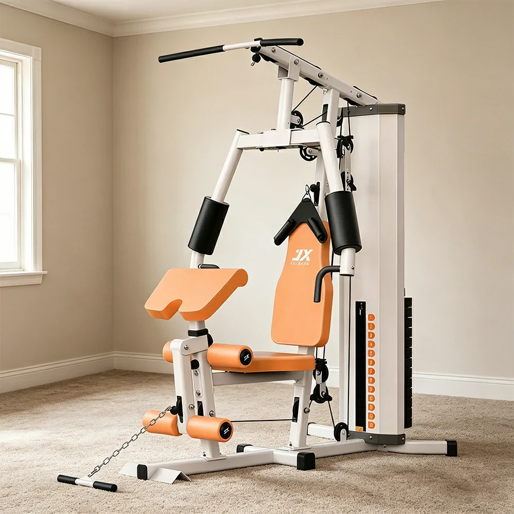 FITPRO Home Gym Multi-Functional Trainer 63KG Adjustable Weight Stack Full Body Workout Bedroom & Home Gym - Beige - Image 4