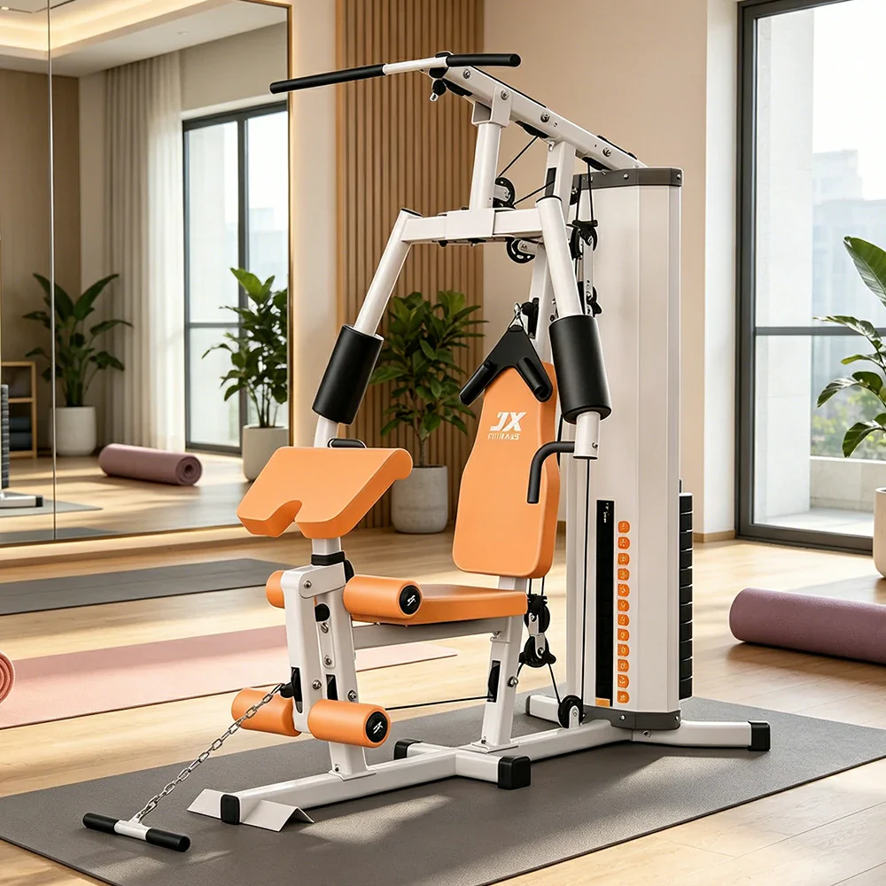 FITPRO Home Gym Multi-Functional Trainer 63KG Adjustable Weight Stack Full Body Workout Bedroom & Home Gym - Beige - Image 5
