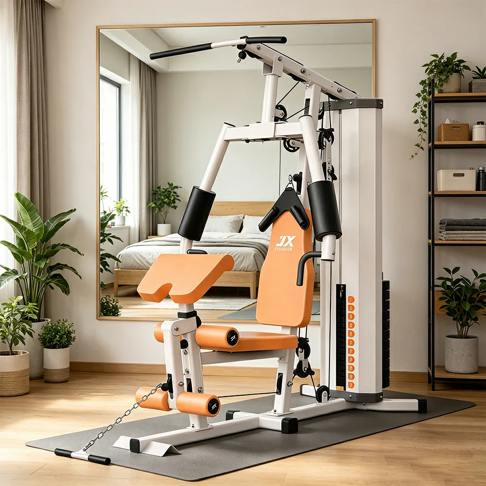 FITPRO Home Gym Multi-Functional Trainer 63KG Adjustable Weight Stack Full Body Workout Bedroom & Home Gym - Beige - Image 6