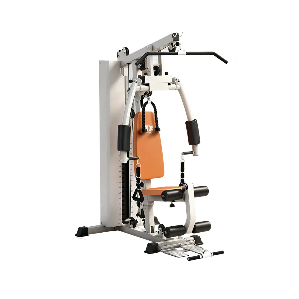 FITPRO Multi-Functional Home Gym Trainer 68KG Adjustable Weight Stack Full Body Strength Workout Small Spaces - Beige