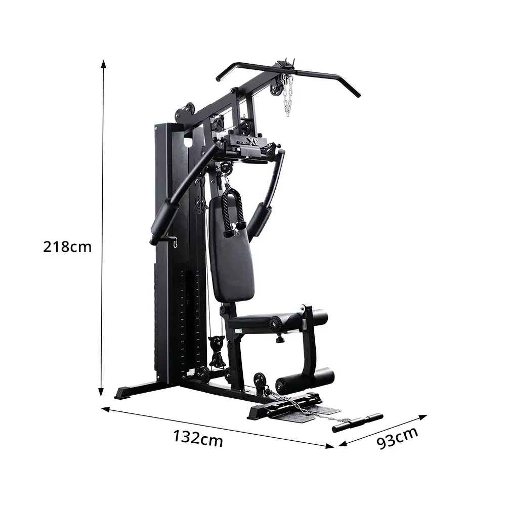 FITPRO Multi-Functional Home Gym Trainer 68KG Adjustable Weight Stack Full Body Strength Workout Small Spaces - Black - Image 8