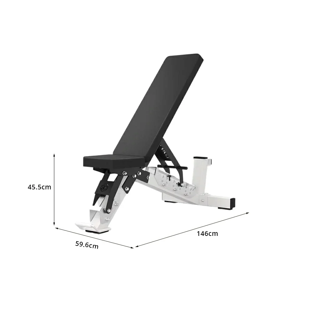 FITPRO Adjustable Dumbbell Workout Bench Foldable Heavy-Duty Steel 5MM Home Gym Bedroom Balcony - White - Image 6