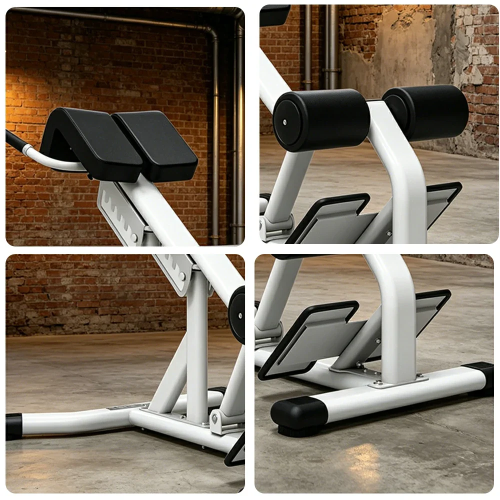 FITPRO Commercial-Grade Roman Chair Adjustable Height Heavy-Duty Steel 100x50mm Core & Lower Back Strength Home Gym Garage - White - Image 3