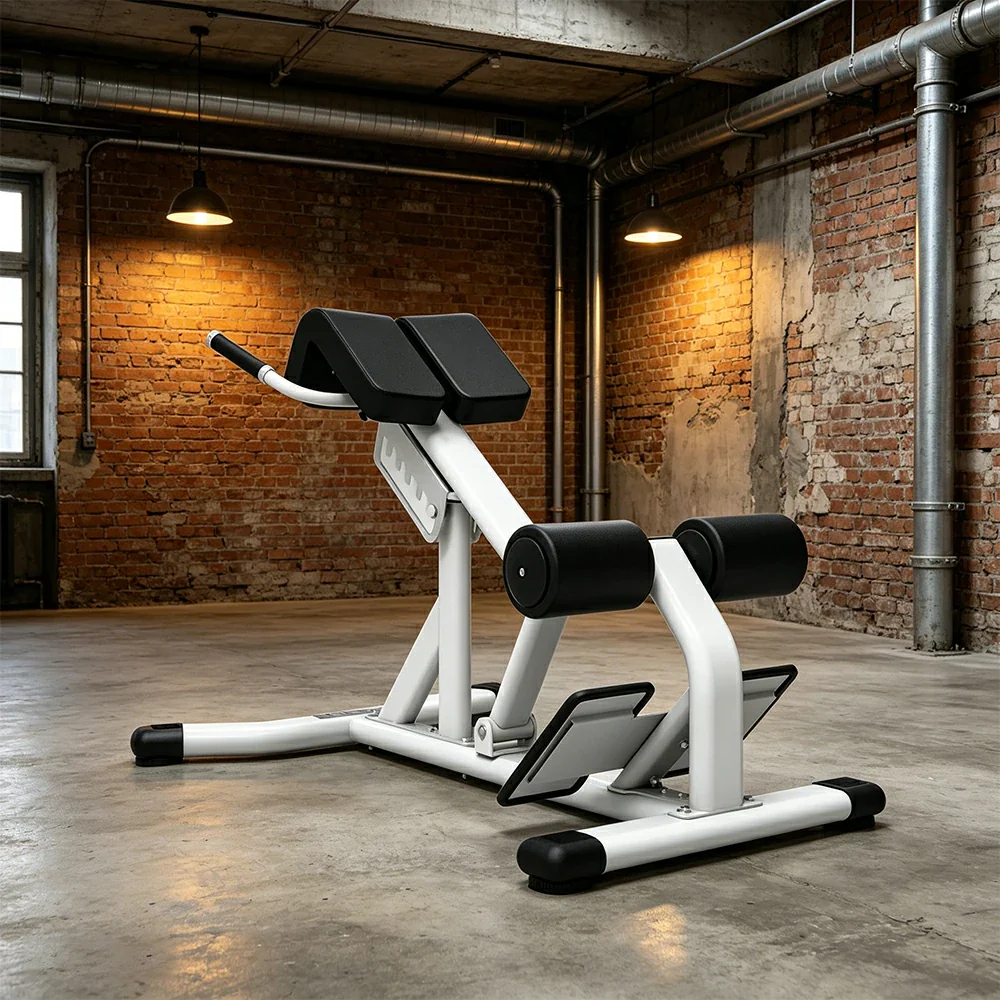 FITPRO Commercial-Grade Roman Chair Adjustable Height Heavy-Duty Steel 100x50mm Core & Lower Back Strength Home Gym Garage - White - Image 4