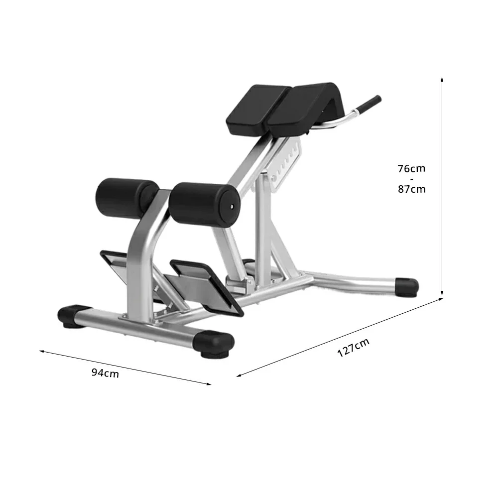 FITPRO Stainless Steel Commercial-Grade Roman Chair Adjustable Height Heavy-Duty Steel 100x50mm Core & Lower Back Strength Home Gym Garage - Silver - Image 6