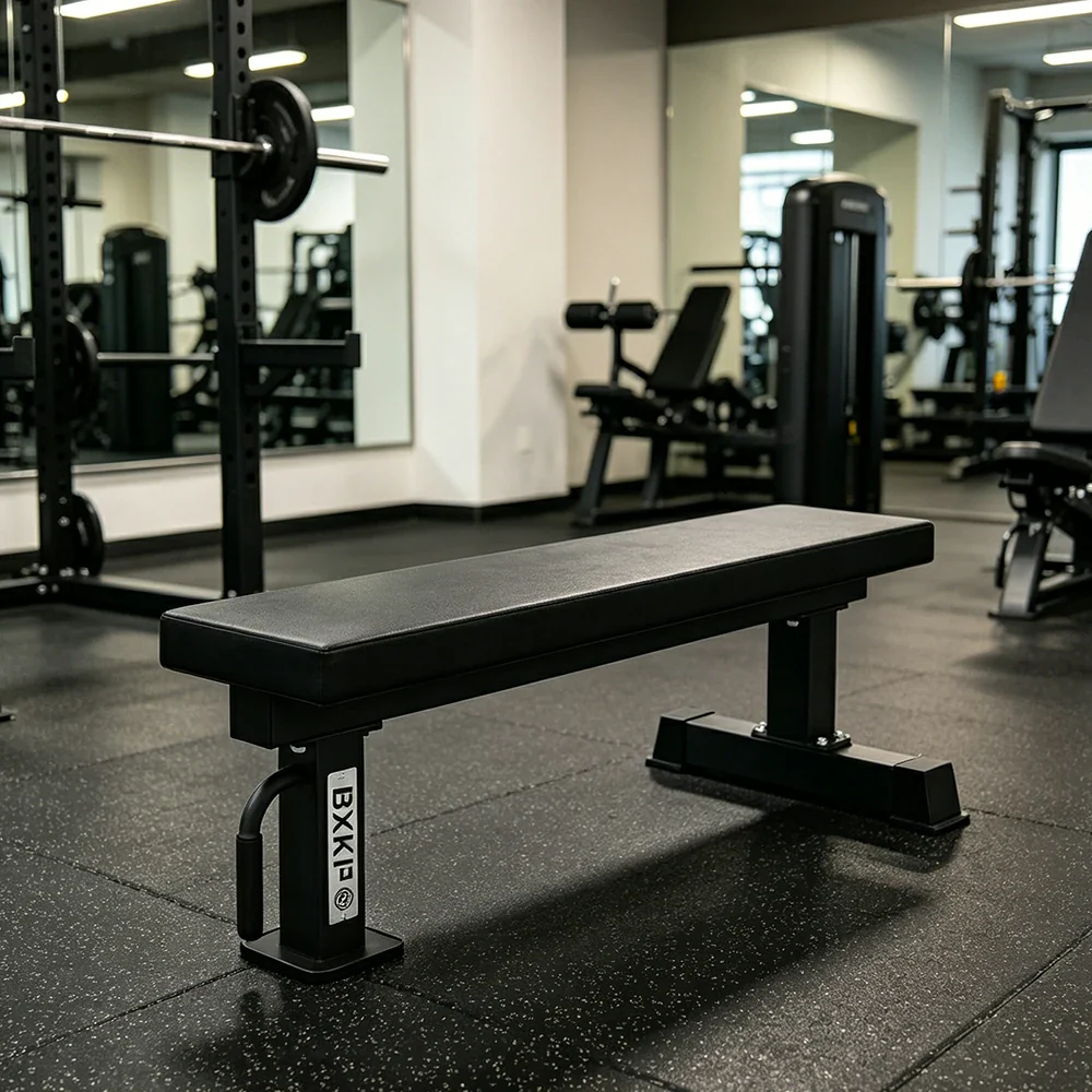 FITPRO Flat Weight Bench Heavy-Duty Steel 600KG Capacity Foldable Space-Saving Home Gym Bedroom Living Room - Black - Image 2