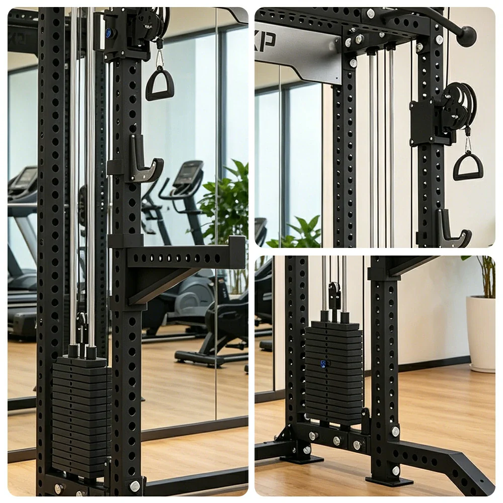 FITPRO Dual Cable Functional Power Rack 3MM Commercial Frame Aluminium Pulley Full Body Home Gym Garage - Black - Image 3
