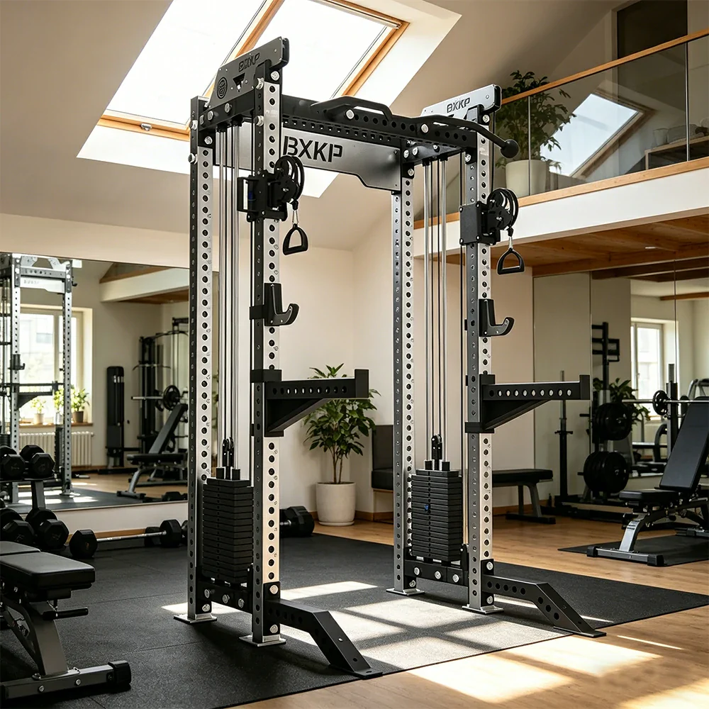 FITPRO Dual Cable Functional Power Rack Stainless Steel 3MM Commercial Frame Aluminium Pulley Full Body Home Gym Garage - Silver - Image 5