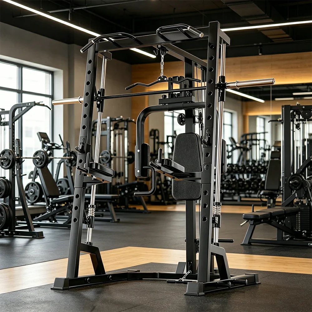 FITPRO Compact Smith Training Rack Heavy-Duty Steel Smooth Linear Motion Multi-Function Full Body Home Gym Bedroom Living Room - Image 4