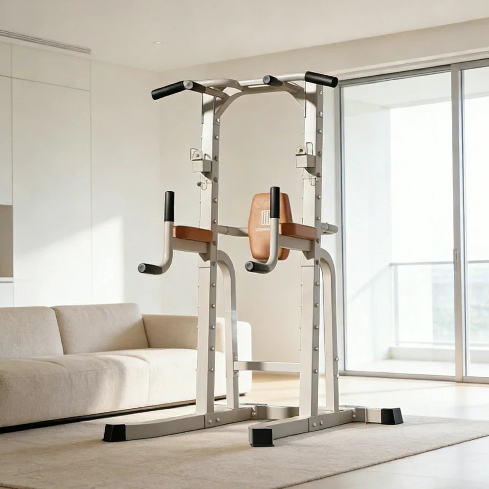 FITPRO Pull Up Station Multi-Function Training Heavy Duty Steel T-Base 206cm Home Gym Strength Equipment - White - Image 4