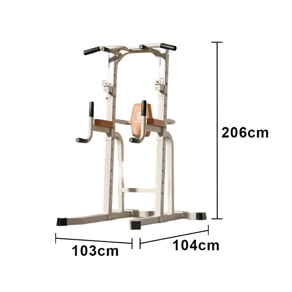 FITPRO Pull Up Station Multi-Function Training Heavy Duty Steel T-Base 206cm Home Gym Strength Equipment - White - Image 5