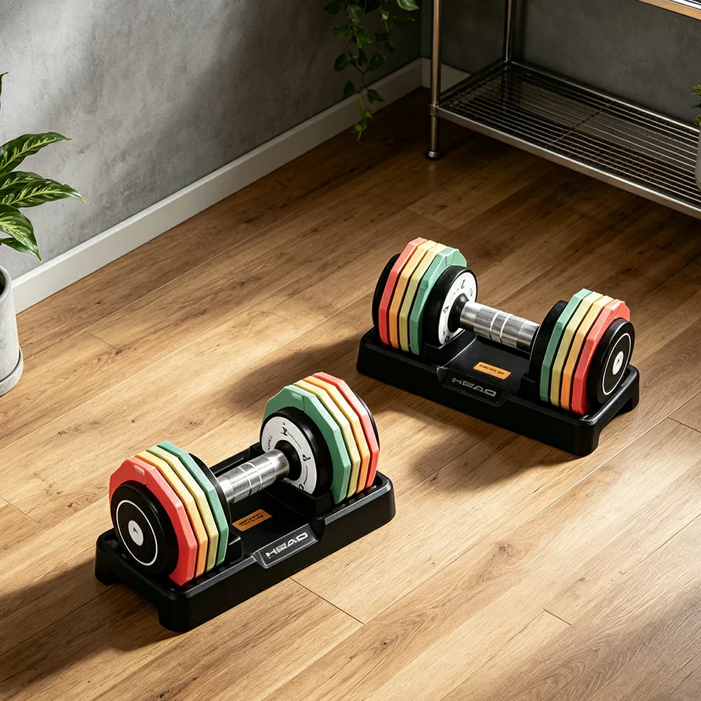 FITPRO Adjustable Dumbbell Set Pair Total 10kg Quick Dial 20 Level Compact Home Gym Strength Training - Image 2