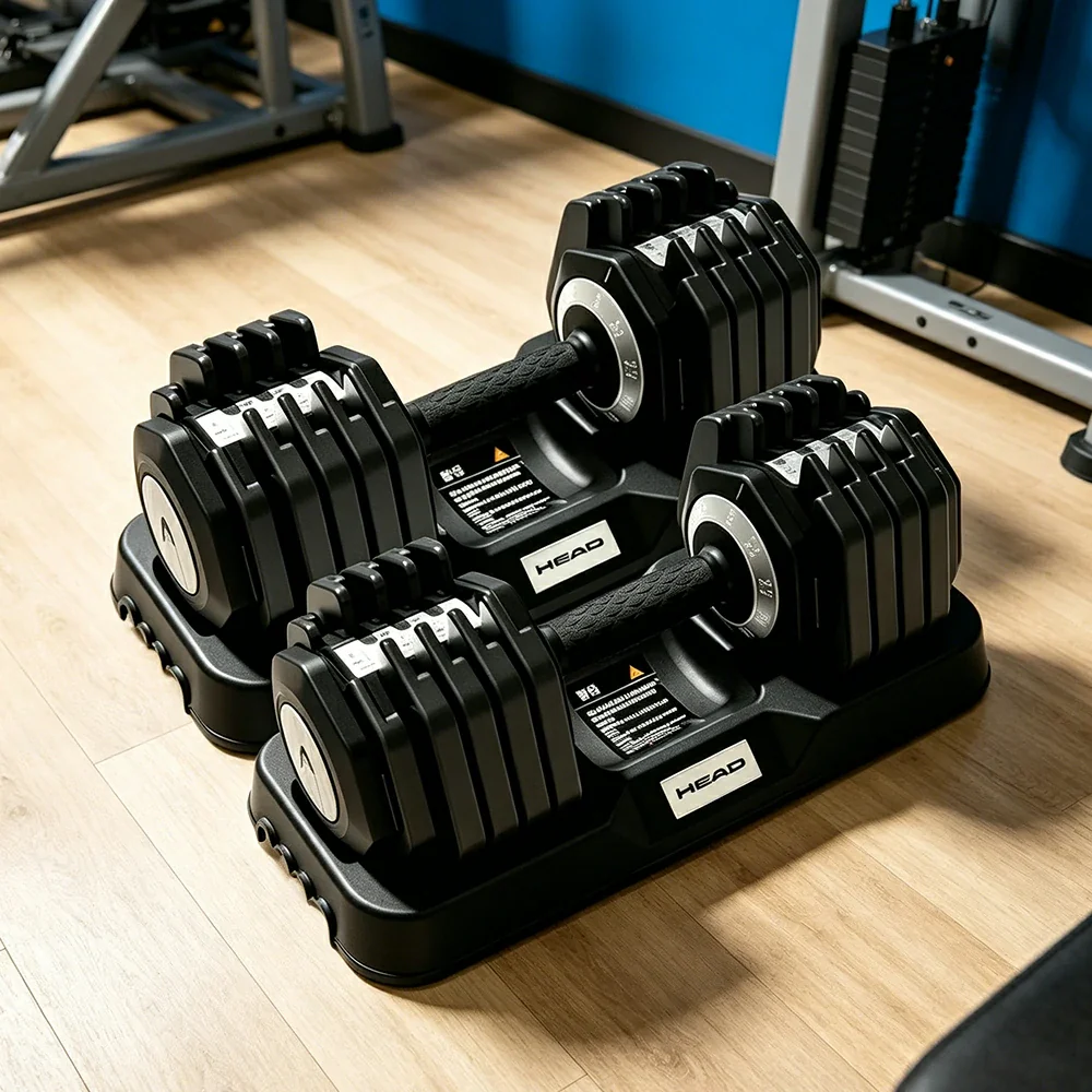 FITPRO Adjustable Dumbbell Pair 1 Second Quick Change 10 Level Steel Weight Compact Home Gym Strength Training - Image 2