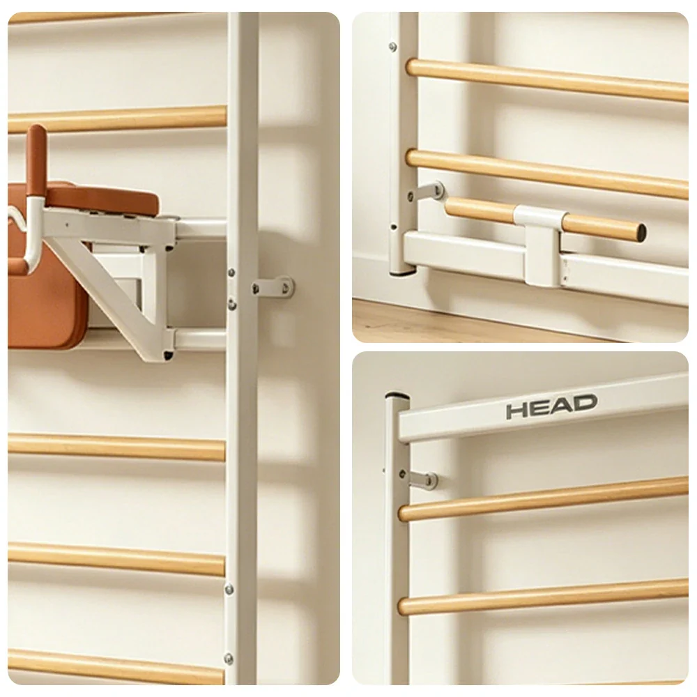 FITPRO Wall-Mounted Stall Bar with Beech Wood Bars and Stable Support for Home Stretching and Posture Training - Image 3