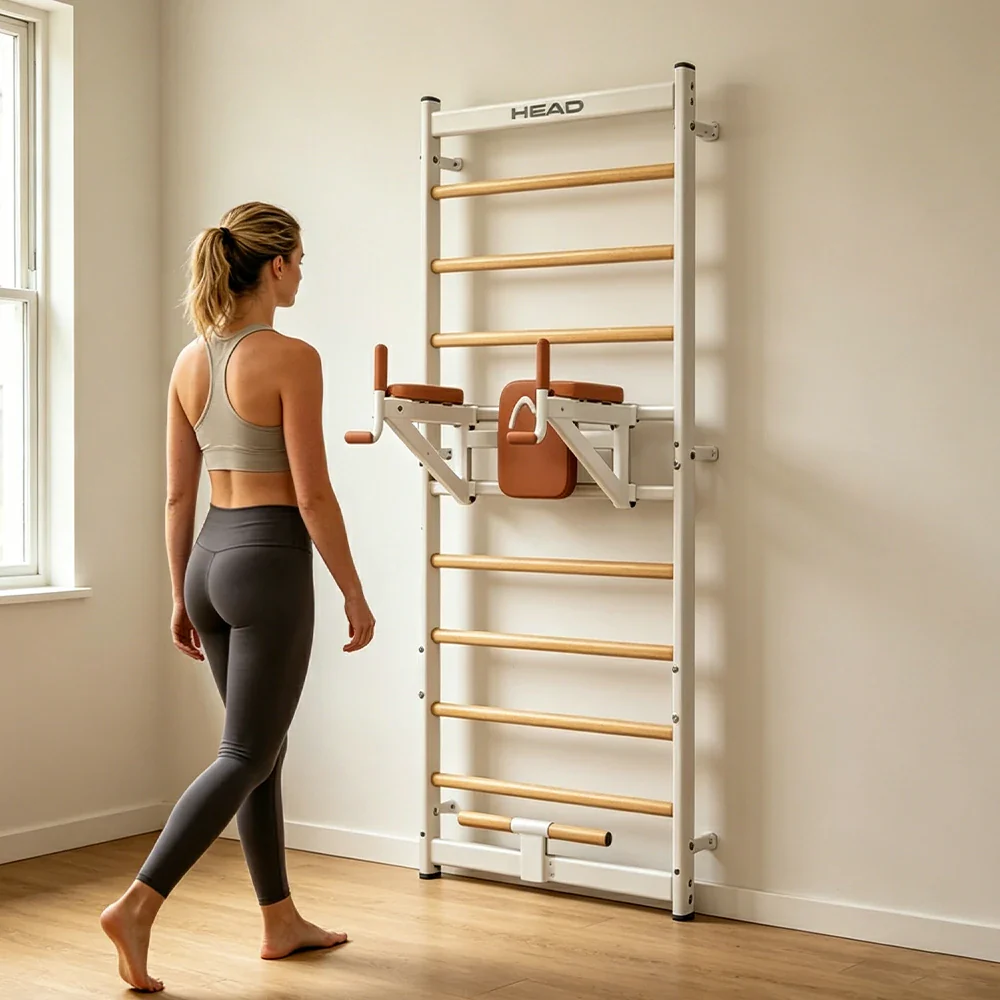 FITPRO Wall-Mounted Stall Bar with Beech Wood Bars and Stable Support for Home Stretching and Posture Training - Image 5
