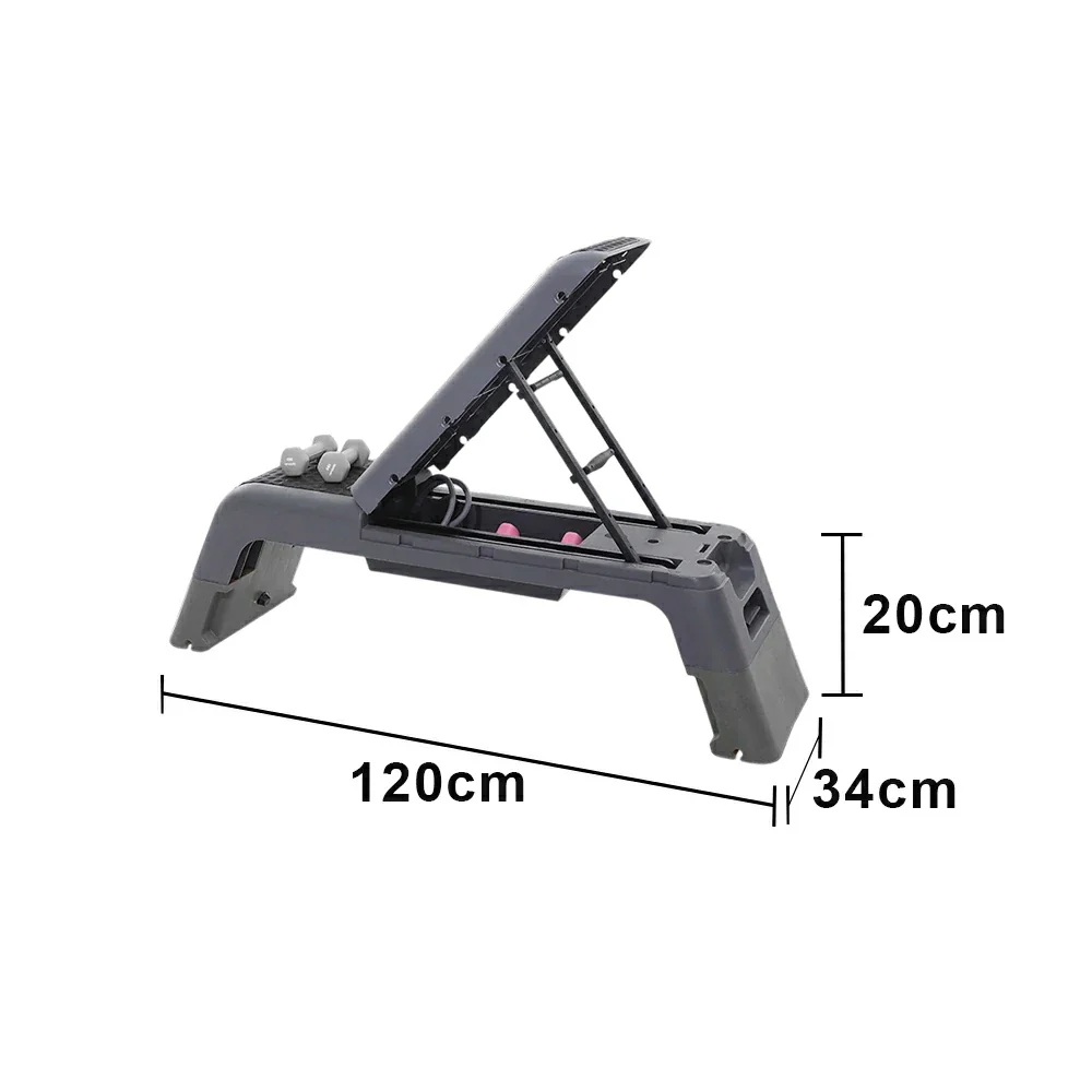 FITPRO Multi-Functional Step Bench with Adjustable Angles, Foldable Storage for Home Fitness Training - Grey - Image 6