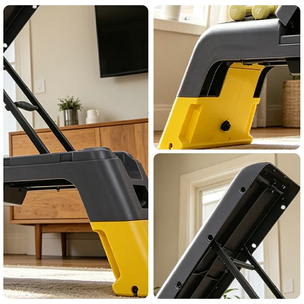 FITPRO Multi-Functional Step Bench with Adjustable Angles, Foldable Storage for Home Fitness Training - Yellow - Image 3