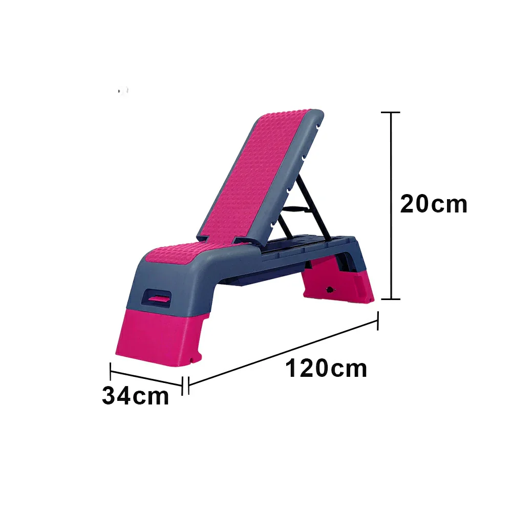FITPRO Multi-Functional Step Bench with Adjustable Angles, Foldable Storage for Home Fitness Training - Pink&Grey - Image 6