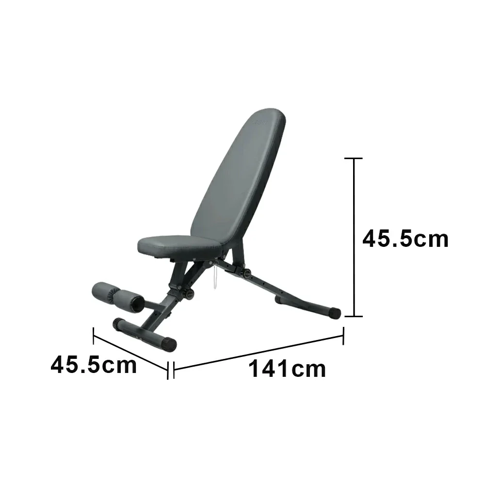 FITPRO Foldable Weight Bench with Widened Cushion and Stable Steel Frame for Home Full-Body Fitness Training - Grey - Image 6