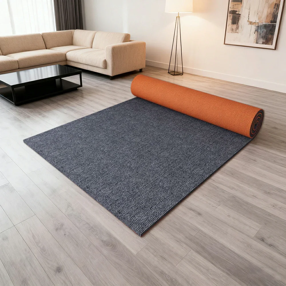 FITPRO Thick Anti-Slip Absorbent Floor Mat 60/100/120cm - Natural Rubber Backing, Sound-Reducing, Waterproof Surface - Grey - Image 2