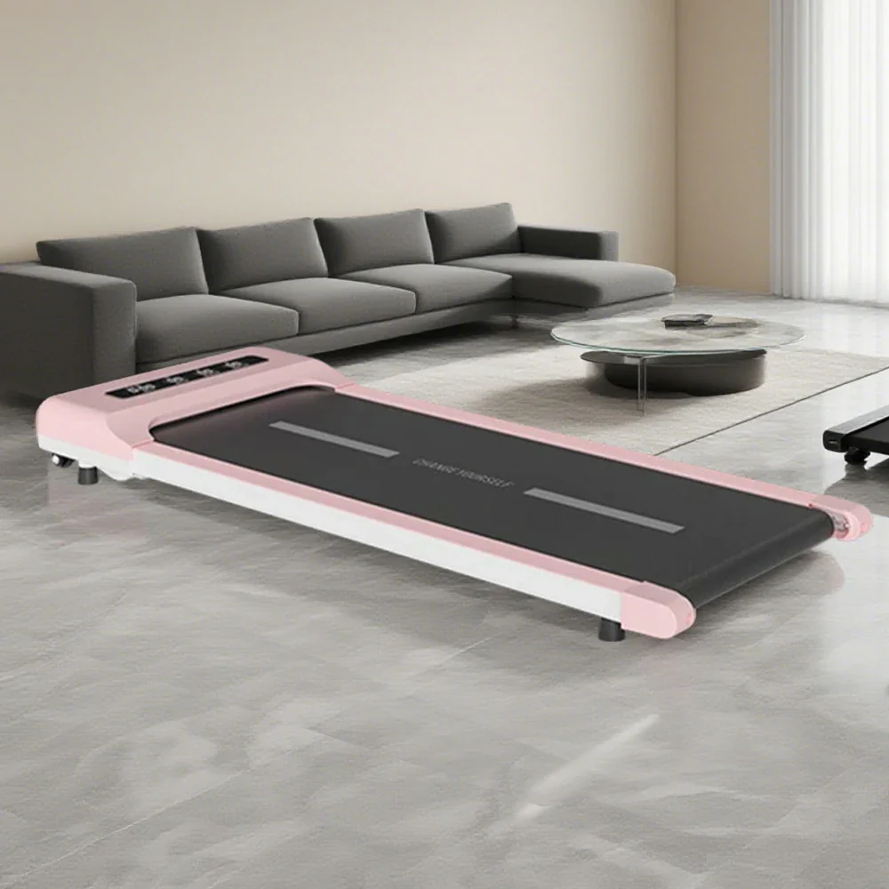 FITPRO Flat Treadmill - Quiet Compact Running Machine, 51cm Wide Deck, Slim Design, Easy Storage, Home Fitness Equipment - Pink - Image 2