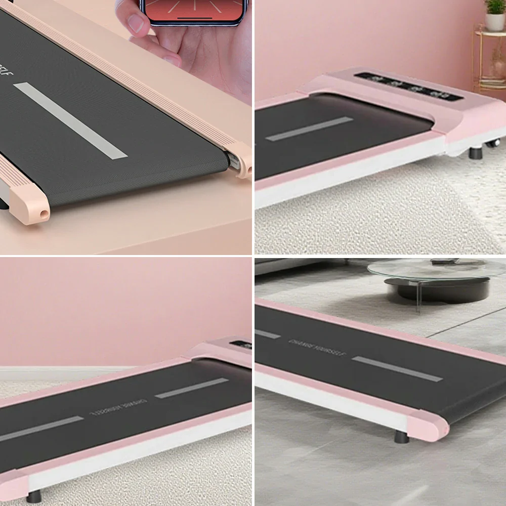 FITPRO Flat Treadmill - Quiet Compact Running Machine, 51cm Wide Deck, Slim Design, Easy Storage, Home Fitness Equipment - Pink - Image 3