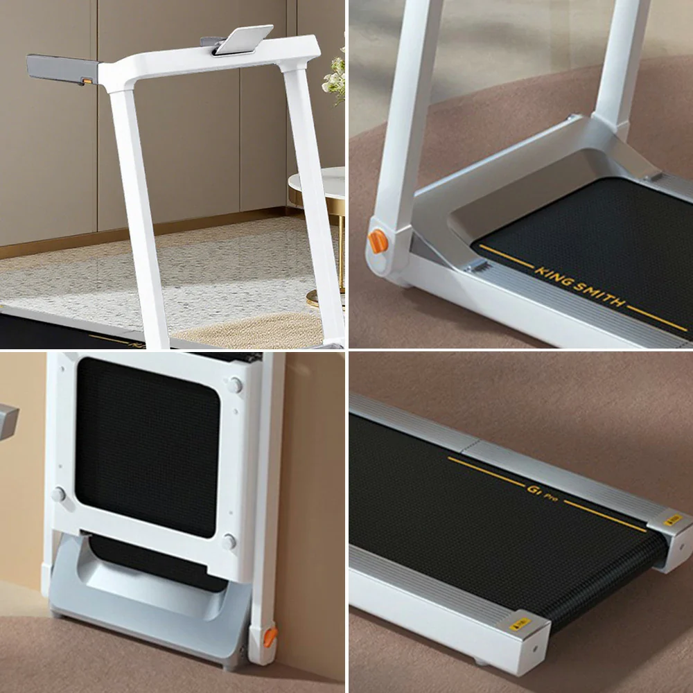 FITPRO Foldable Walking Treadmill - Quiet Operation, Heart Rate Handle, Compact Design for Home Fitness & Exercise  - White - Image 3