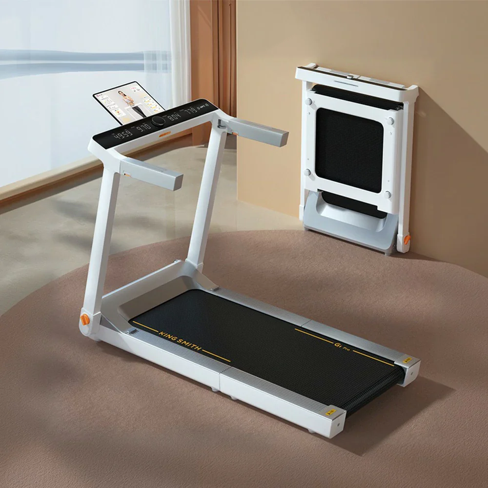 FITPRO Foldable Walking Treadmill - Quiet Operation, Heart Rate Handle, Compact Design for Home Fitness & Exercise  - White - Image 4
