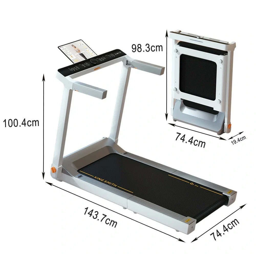 FITPRO Foldable Walking Treadmill - Quiet Operation, Heart Rate Handle, Compact Design for Home Fitness & Exercise  - White - Image 5