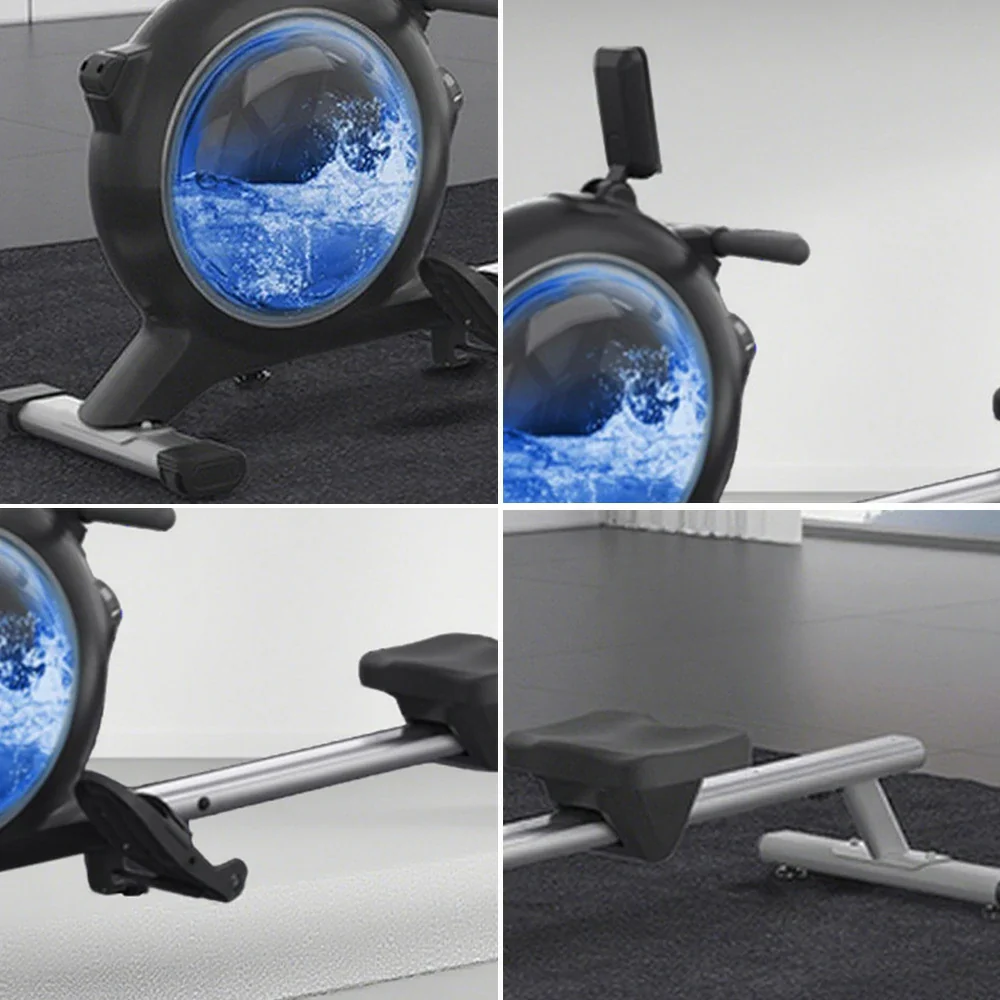 FITPRO Water & Magnetic Dual Resistance Rowing Machine - Ergonomic Padded Seat, Foldable Design, Home Fitness Equipment - Blue - Image 3