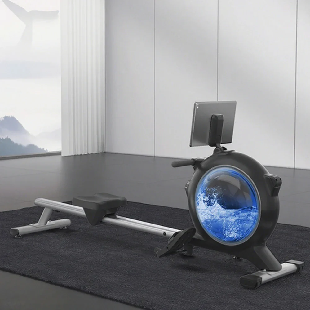 FITPRO Water & Magnetic Dual Resistance Rowing Machine - Ergonomic Padded Seat, Foldable Design, Home Fitness Equipment - Blue - Image 4