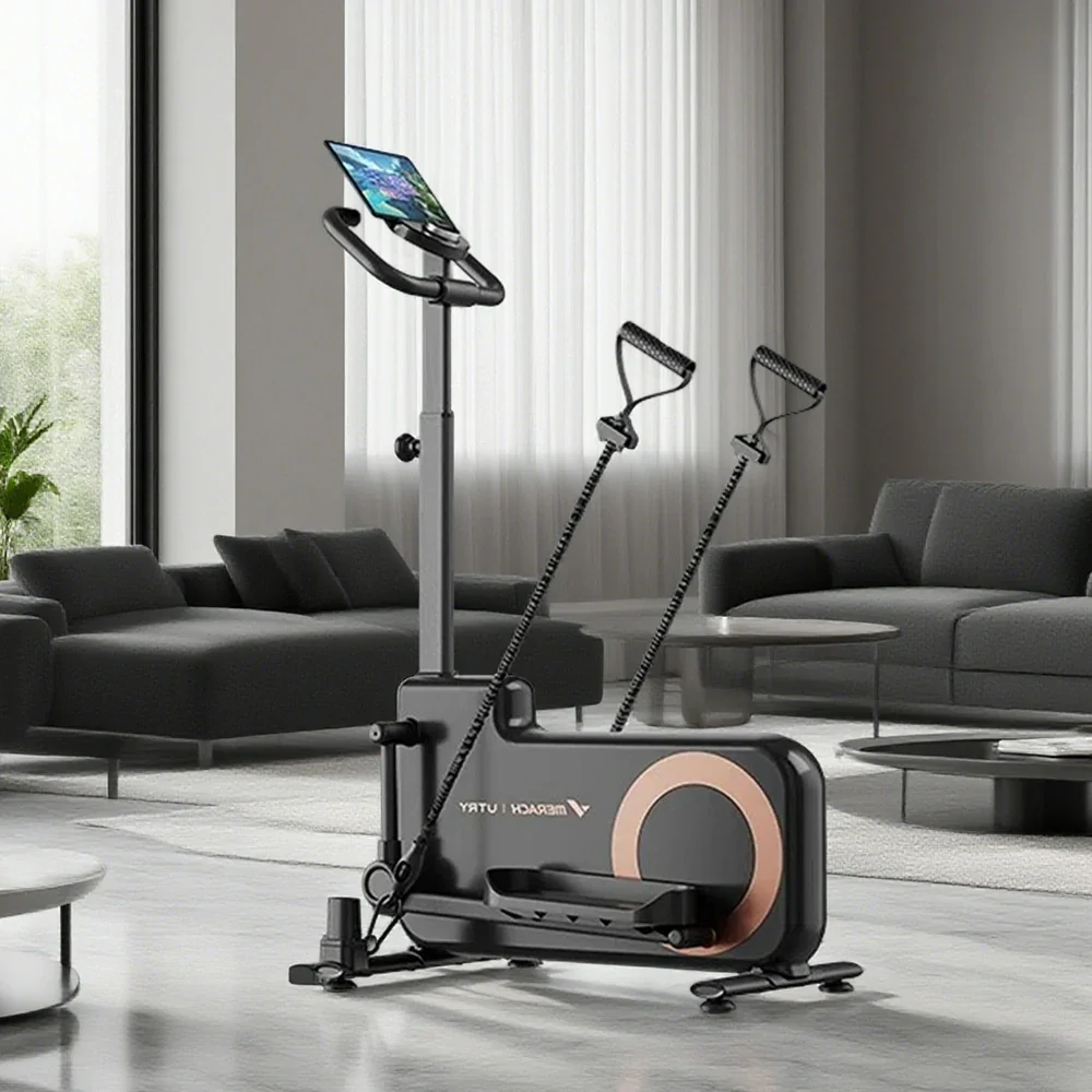 FITPRO Home Exercise Bike Trainer - 32-Level Magnetic Resistance, Self-Powered System, Compact Space-Saving Design with Tablet Holder - Dark Gray - Image 4