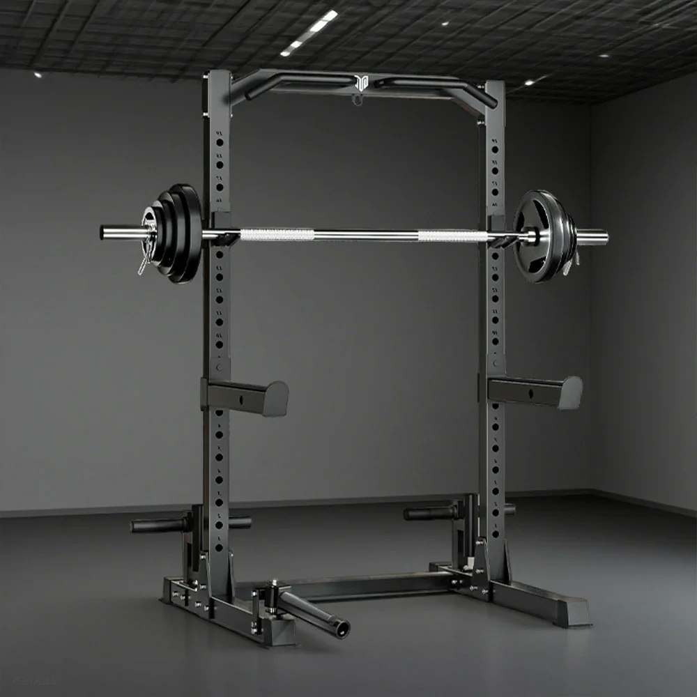 MERIDIAN Home Gym Power Rack - 19 Height Levels, 400kg Squat Capacity, 200kg Pull-Up, Includes Barbell - Black - Image 4