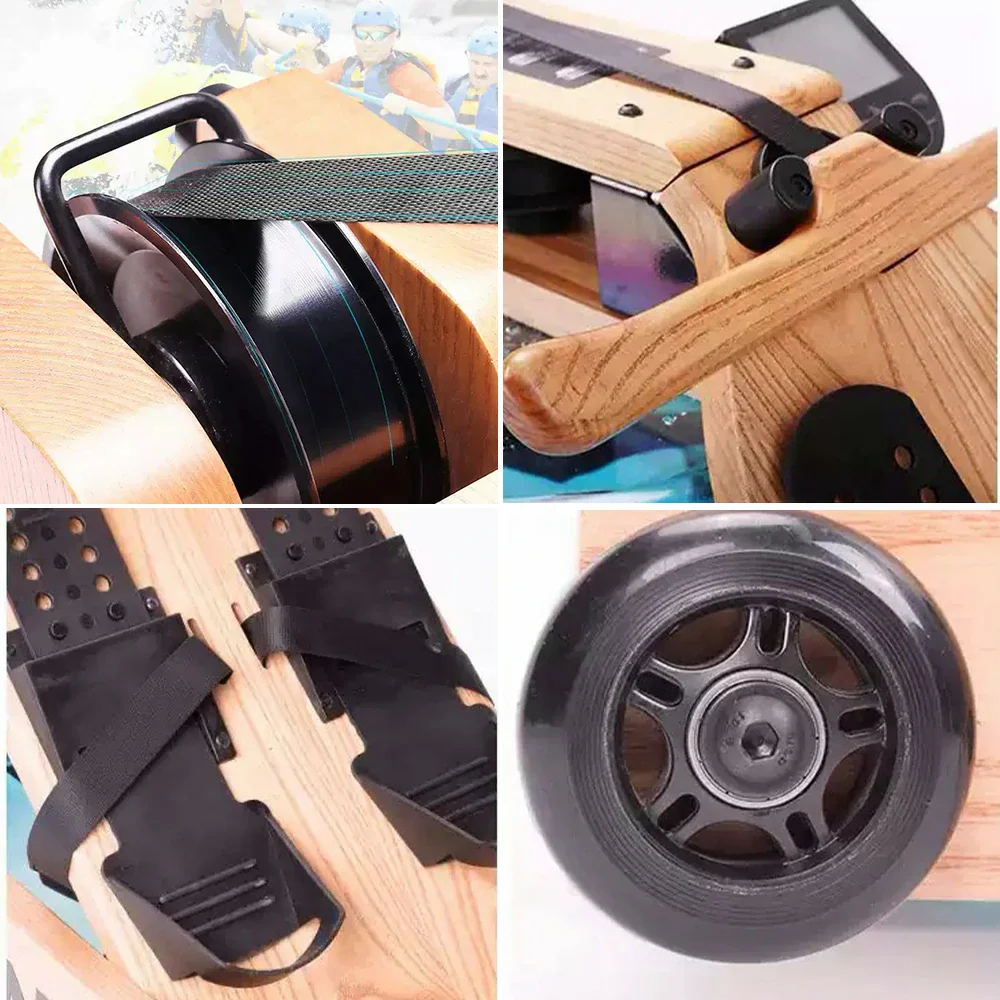 FITPRO Smart Rowing Machine - 18kg Flywheel, Stepless Resistance, Foldable Design, 150kg Capacity - Wood Finish - Image 3